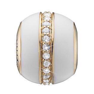 Christina Collect Gold-plated White Magic White ball with ring of 26 glittering white topaz, model 623-G105white